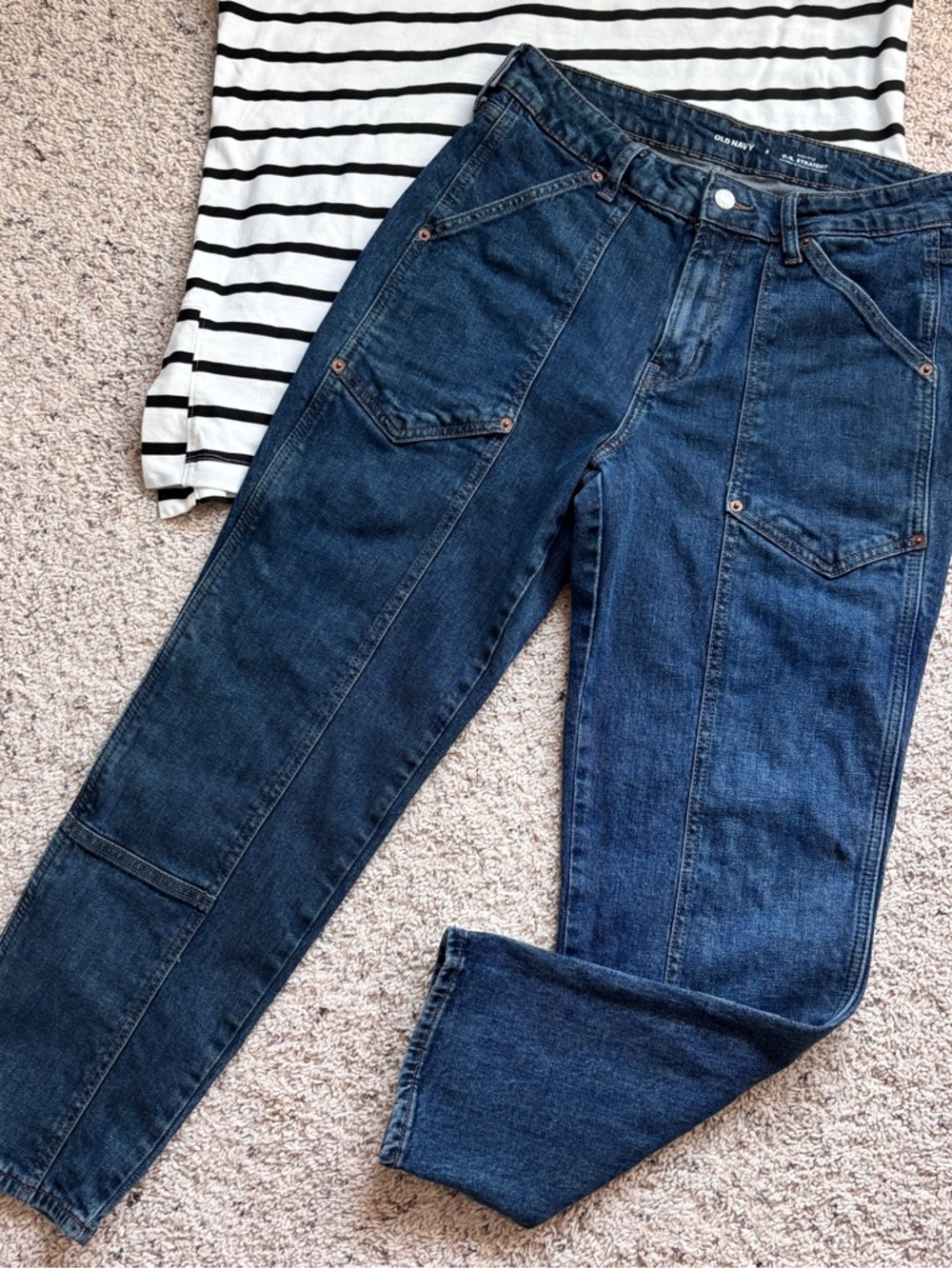 Old Navy Women's Medium Blue High Waist OG Pockets smooth 8